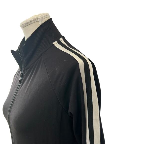 ATHLETA Circa Track Jacket Black w White Striped Sleeve Wmn Sz Small Streetwear - Picture 5 of 12